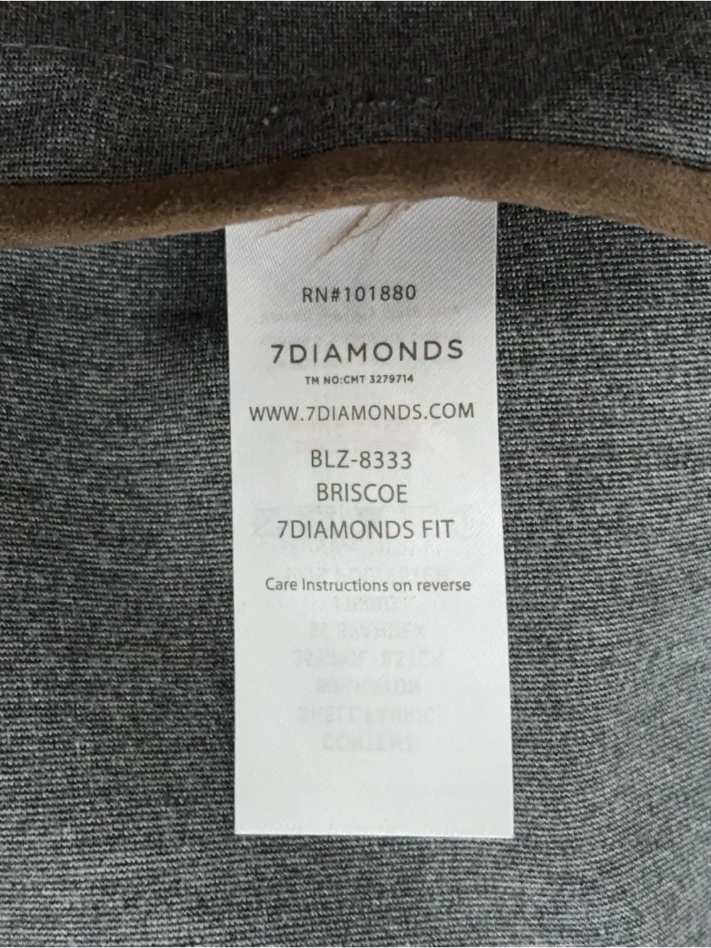 7 Diamonds Blazer Jacket Mens S Briscoe Rayon Blend Sports Coat Stretch Gray NEW